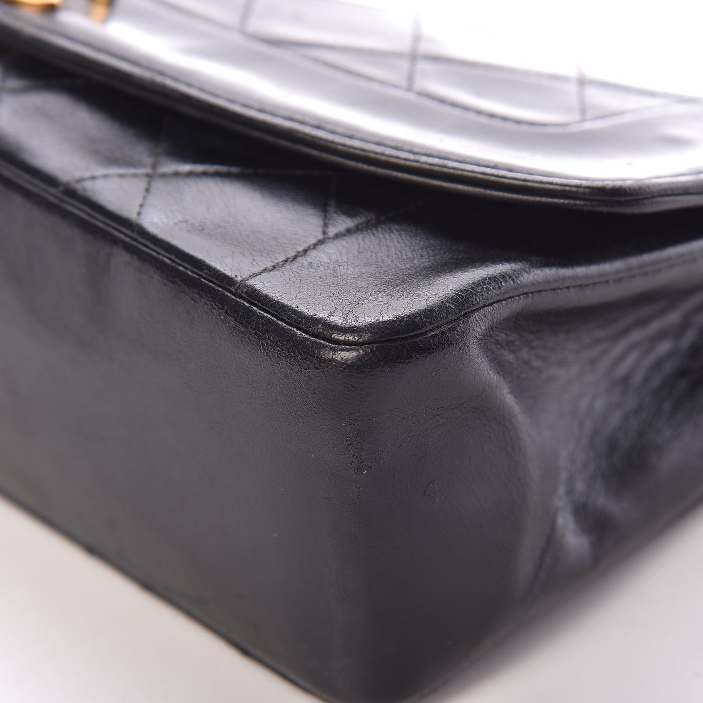 Lambskin Quilted Small Single Flap Black