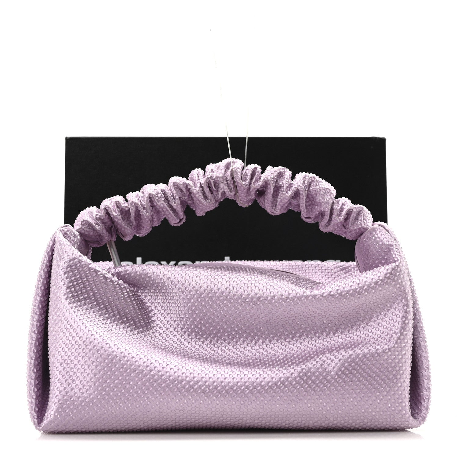 Alexander Wang Mesh Crystal Rhinestone Mini Scrunchie Clutch Winsome Orchid 10 of 10