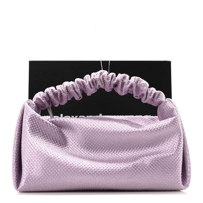 Alexander Wang Mesh Crystal Rhinestone Mini Scrunchie Clutch Winsome Orchid 10 of 10
