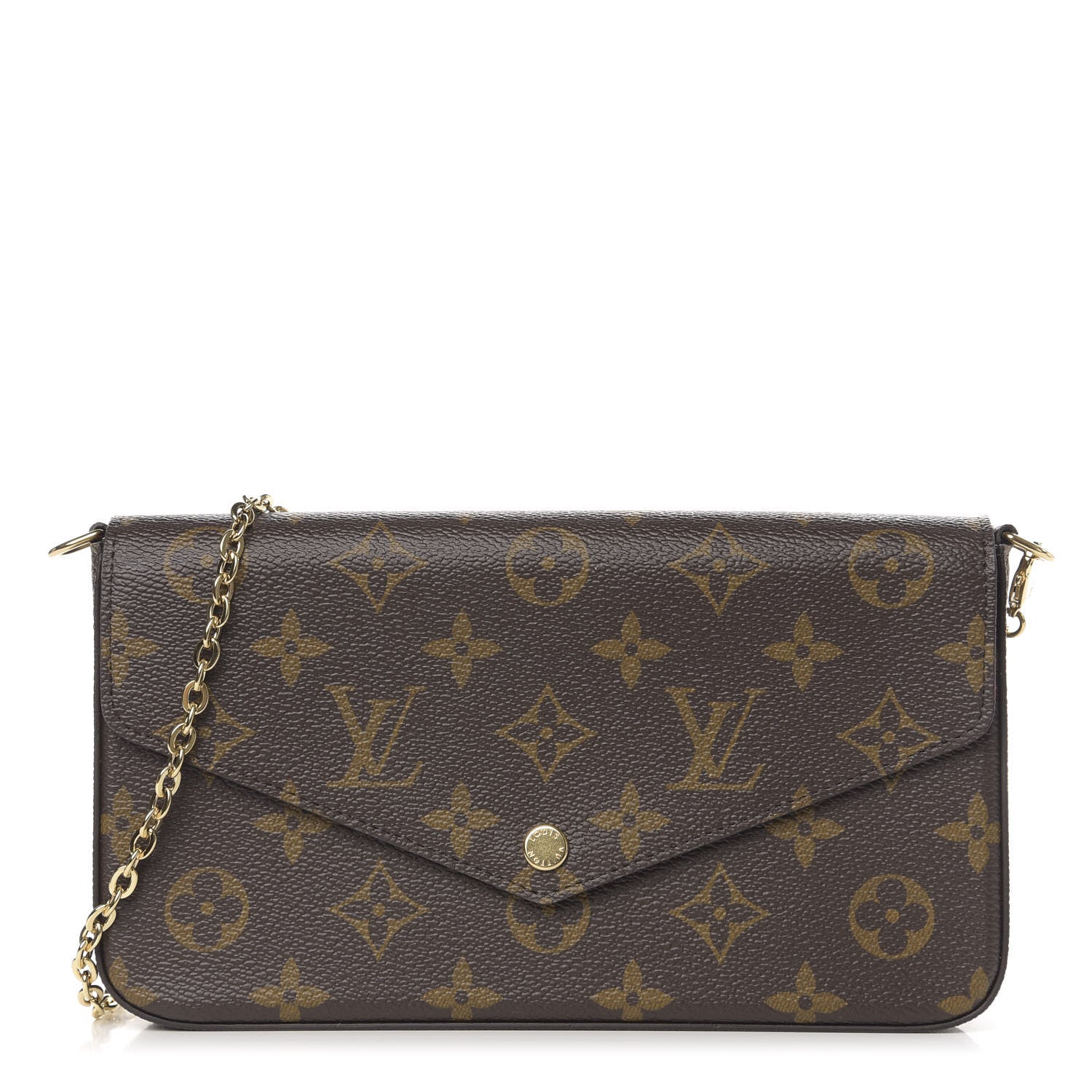 Louis Vuitton Monogram Pochette Felicie Chain Wallet Fuchsia 1 of 10