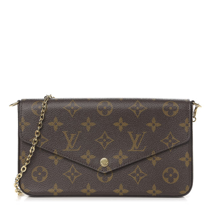 Louis Vuitton Monogram Pochette Felicie Chain Wallet Fuchsia 1 of 10