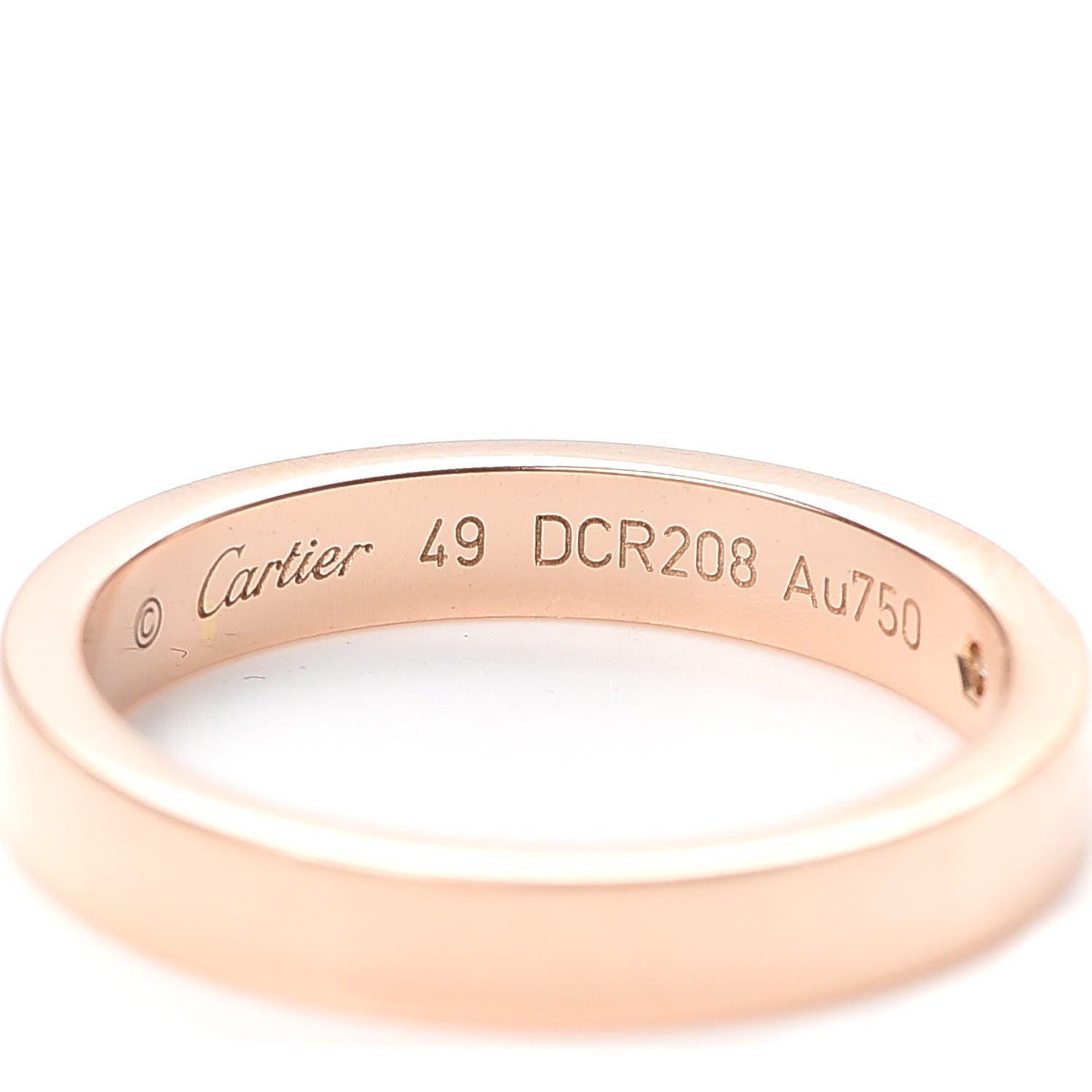 Cartier 18K Pink Gold Diamond 3mm C De Cartier Wedding Band Ring 49 4.75 4 of 6