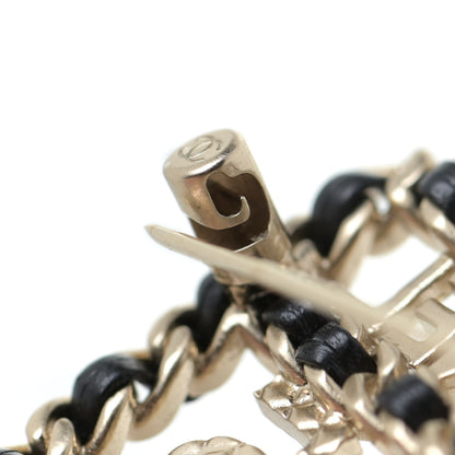 Chanel Lambskin Pearl Strass Sergeant Chanel Shield Brooch Gold 5 of 6