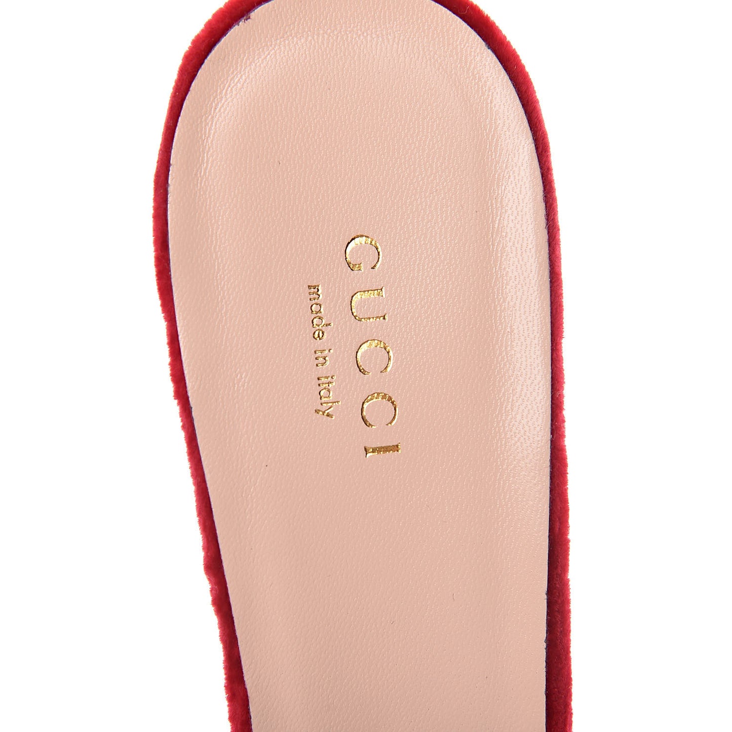 Velvet Pearl Embellished Slide Sandals 40.5 Hibiscus Red