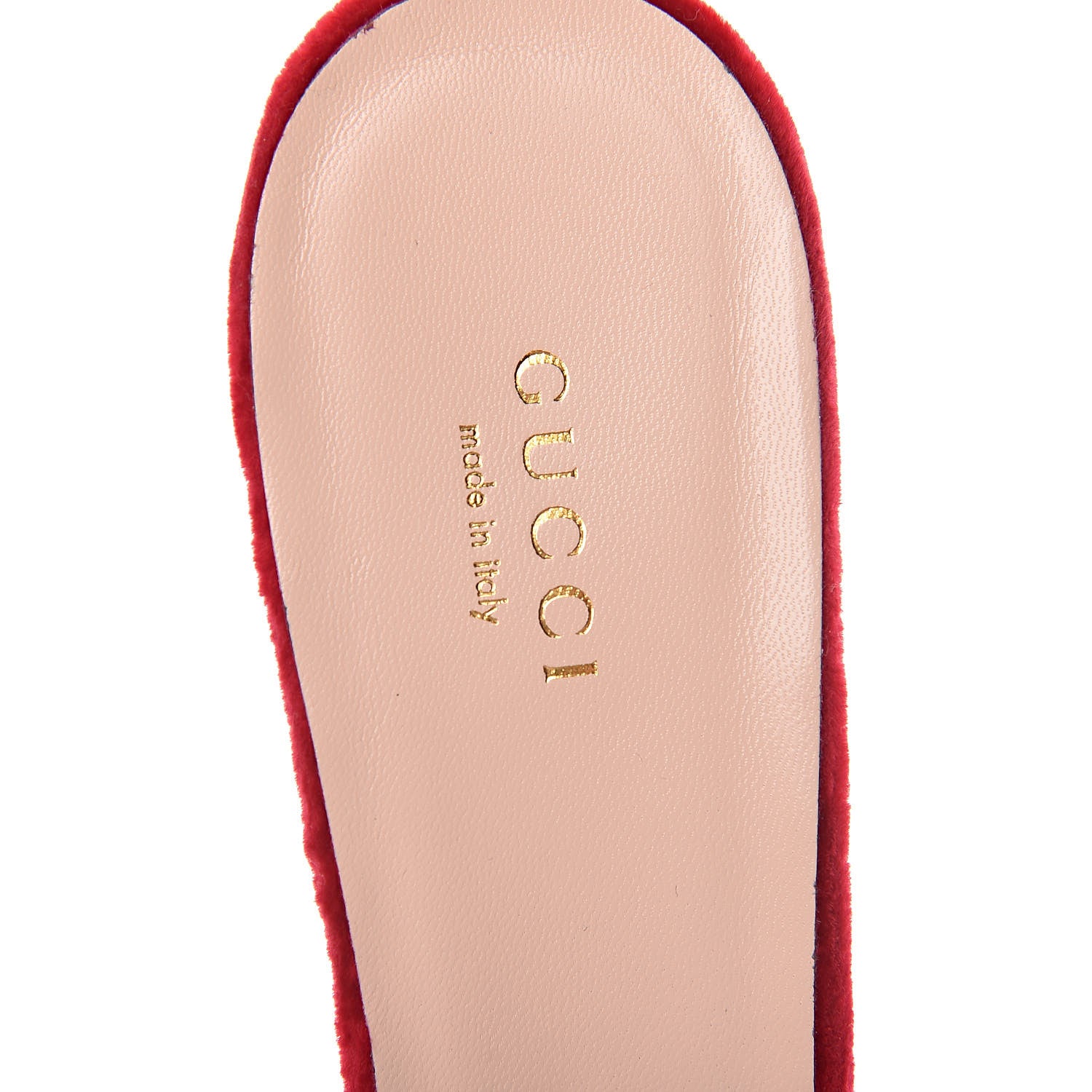 Gucci Velvet Pearl Embellished Slide Sandals 40.5 Hibiscus Red 5 of 9