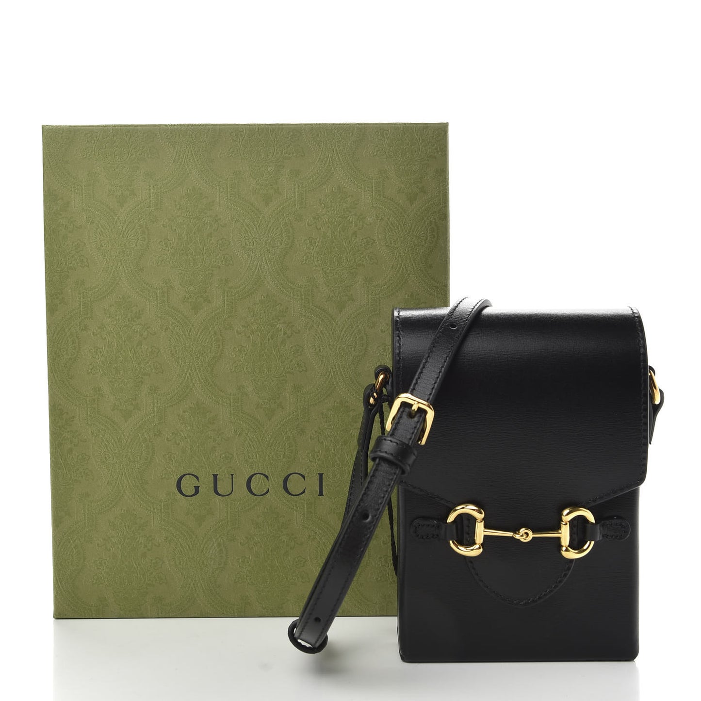 Boarded Plutone Calfskin Mini Horsebit 1955 Crossbody Bag Black