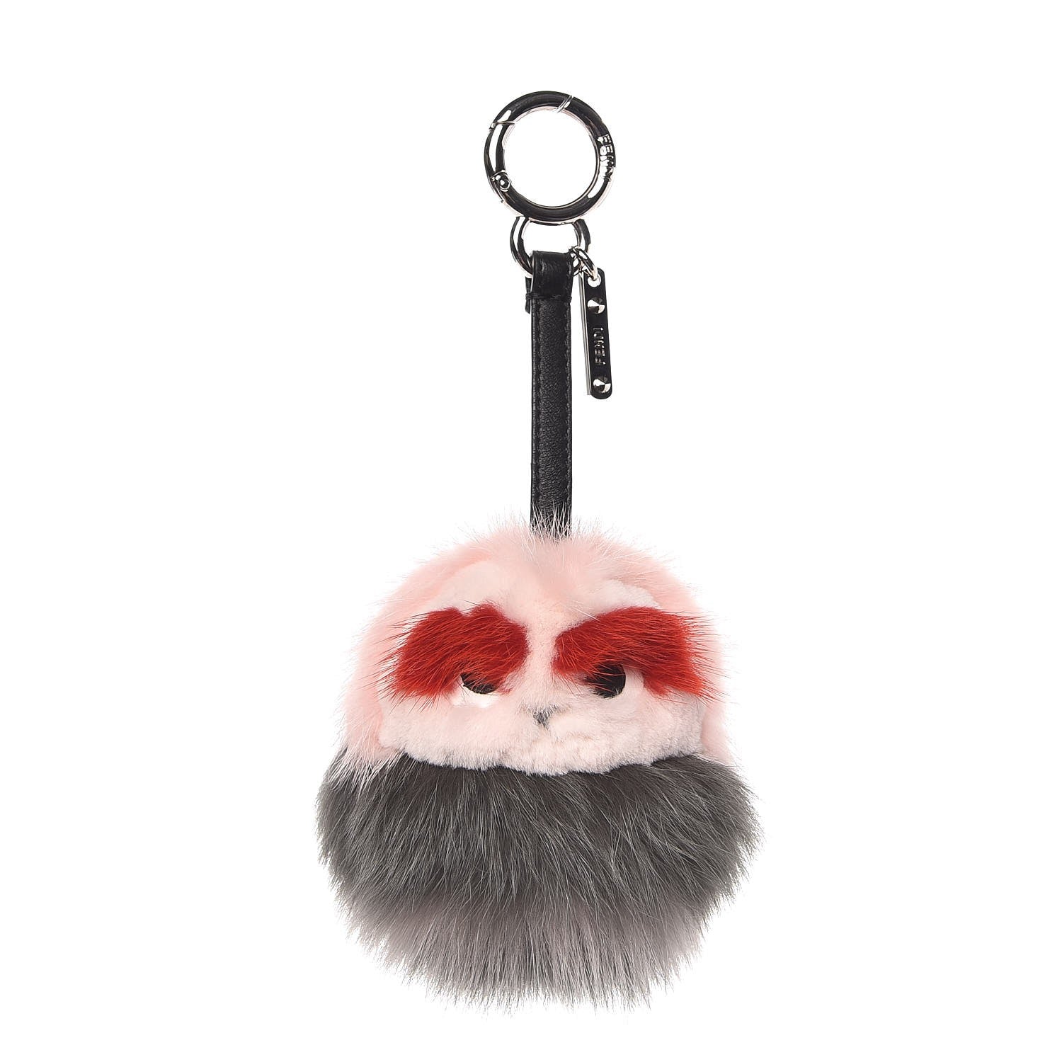 Fendi Mink Fox Fur Kid Monster Bag Bug Charm Pink 1 of 3