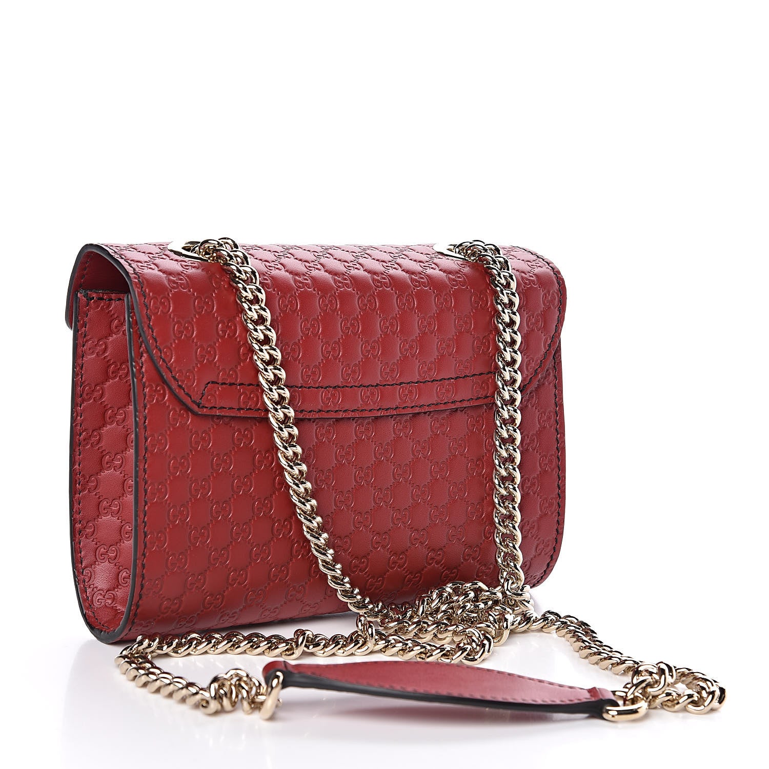 Gucci Soft Microguccissima Mini Emily Chain Shoulder Bag Rosso 3 of 11