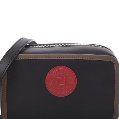 Fendi Vitello Century Matte Stamp Patch Bi-Color Mini Camera Case Black Maya Fragola 7 of 10
