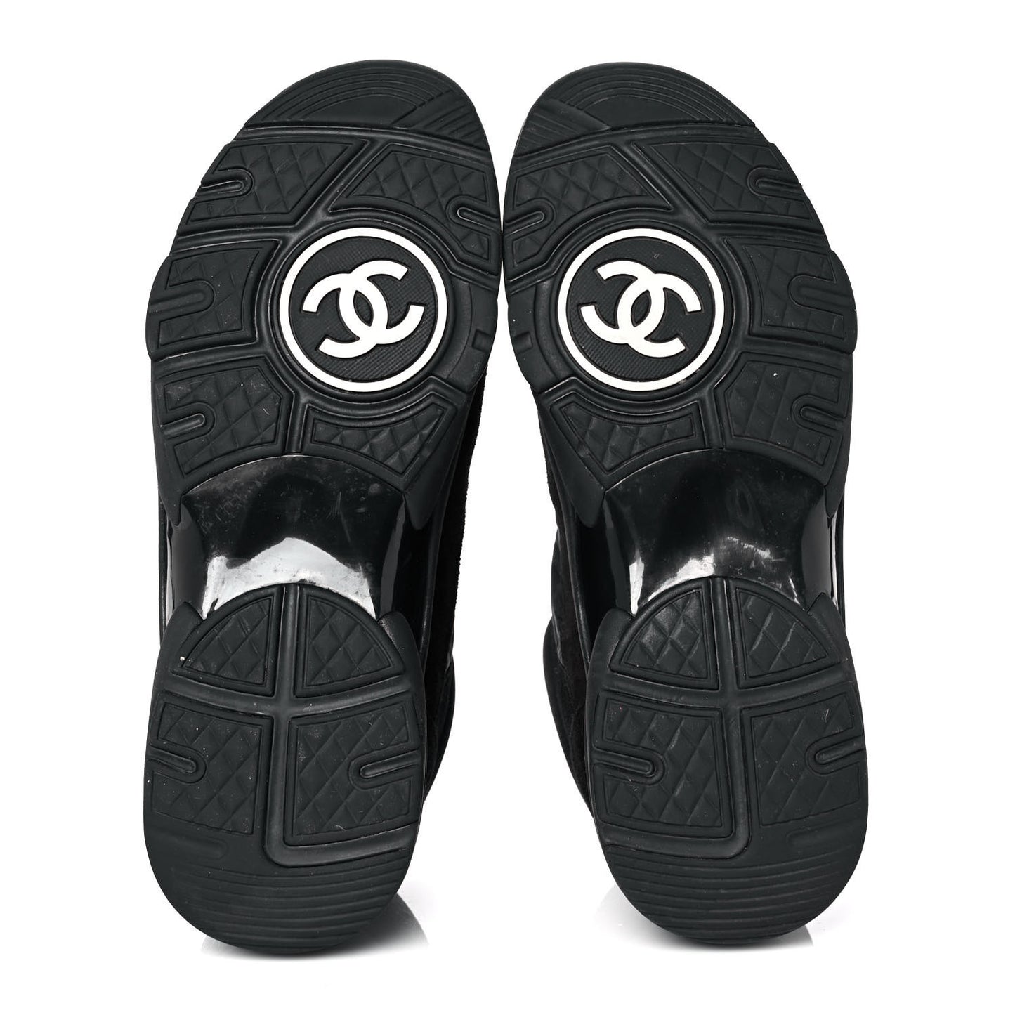 Fabric Calfskin Suede CC Sneakers 39 Black