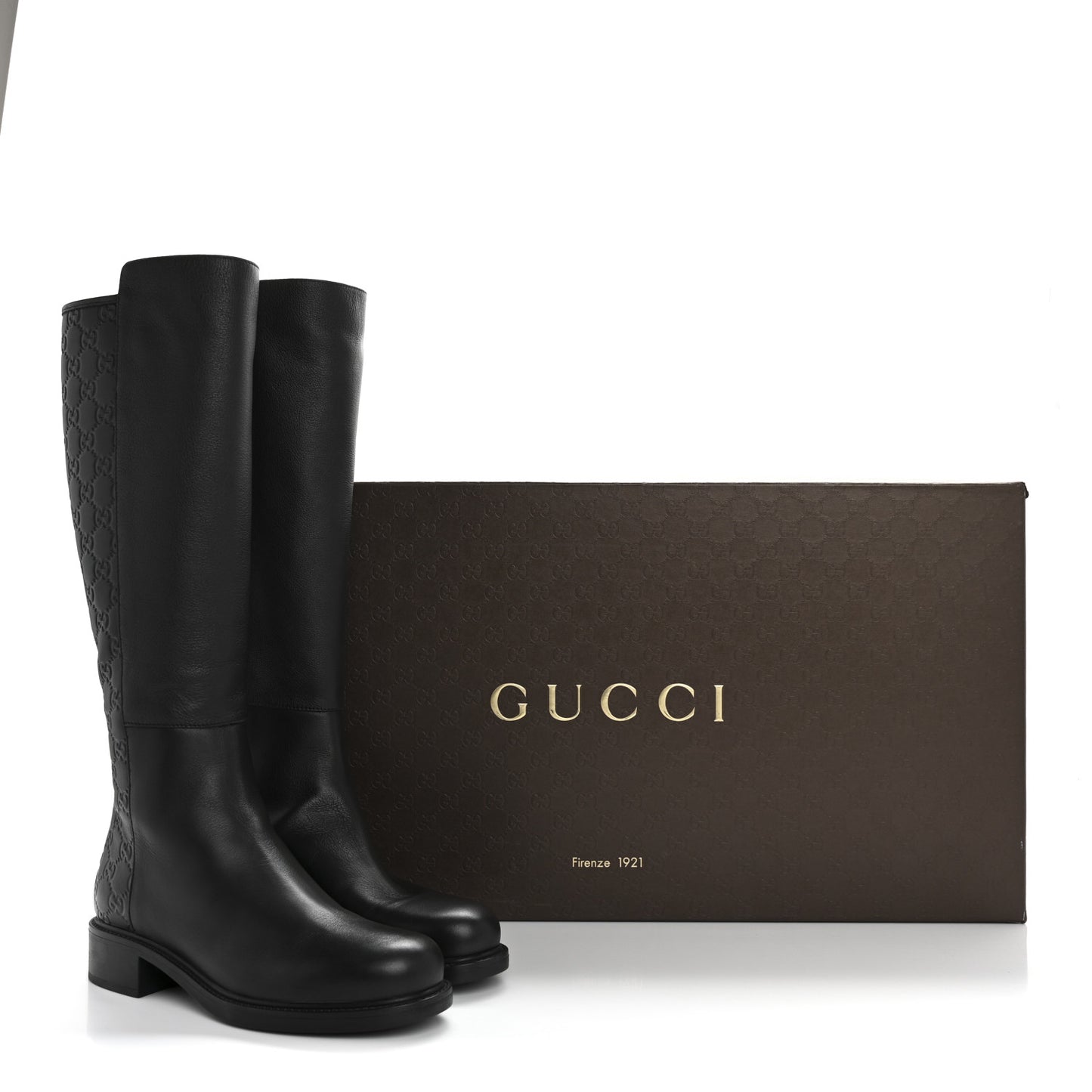 Microguccissima Knee High Riding Boots 37.5 Black