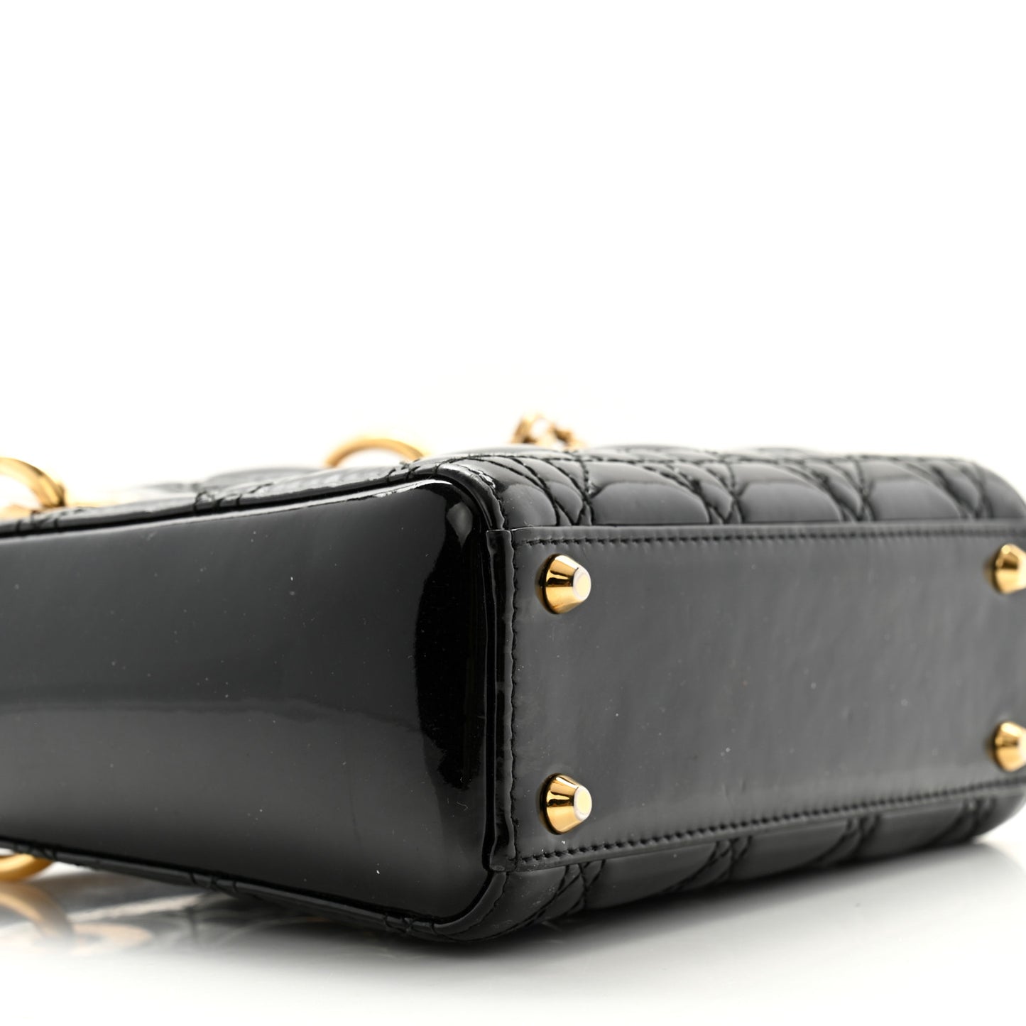 Patent Cannage Mini Lady Dior Black
