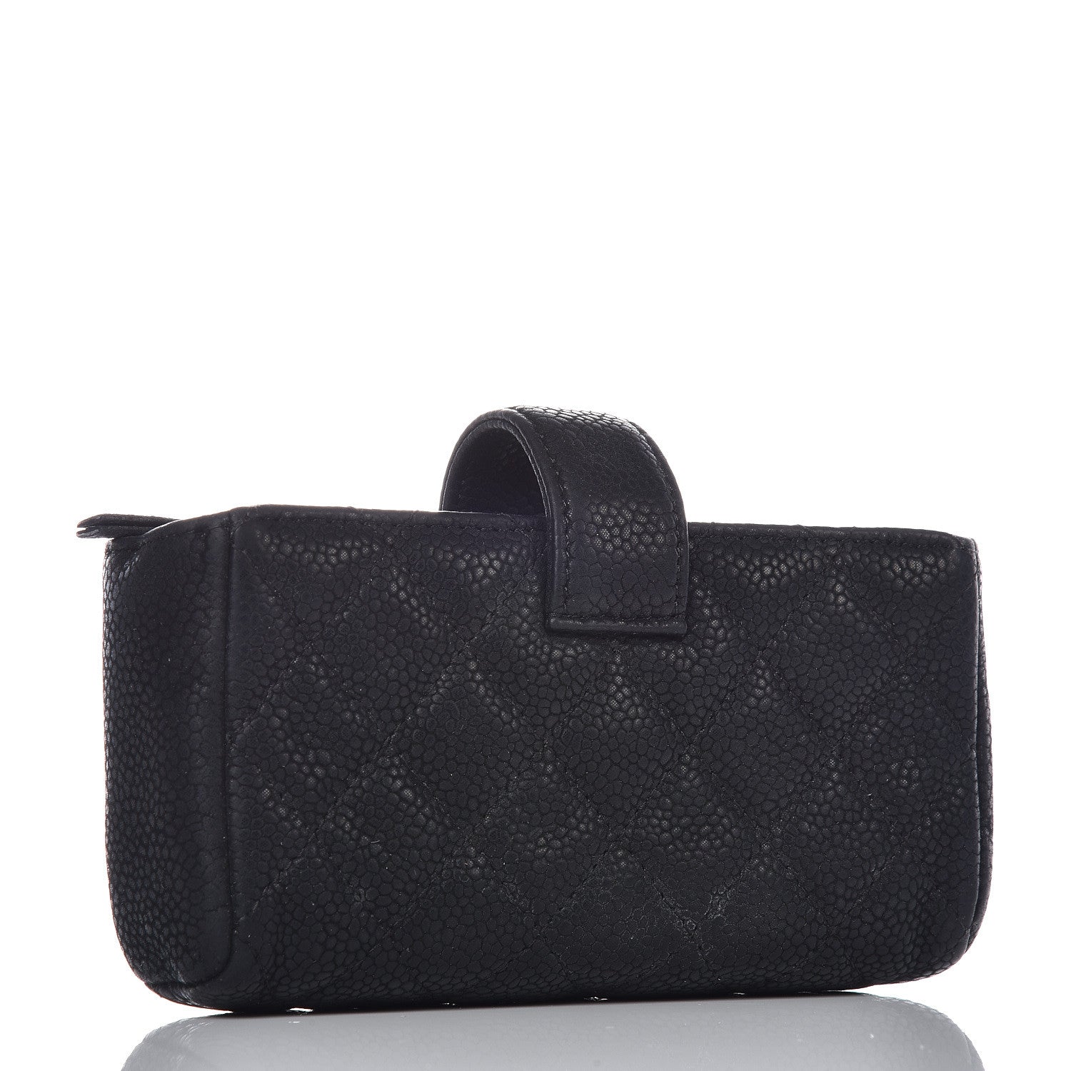 Chanel Caviar Quilted Mini Phone Holder Clutch Black 3 of 11