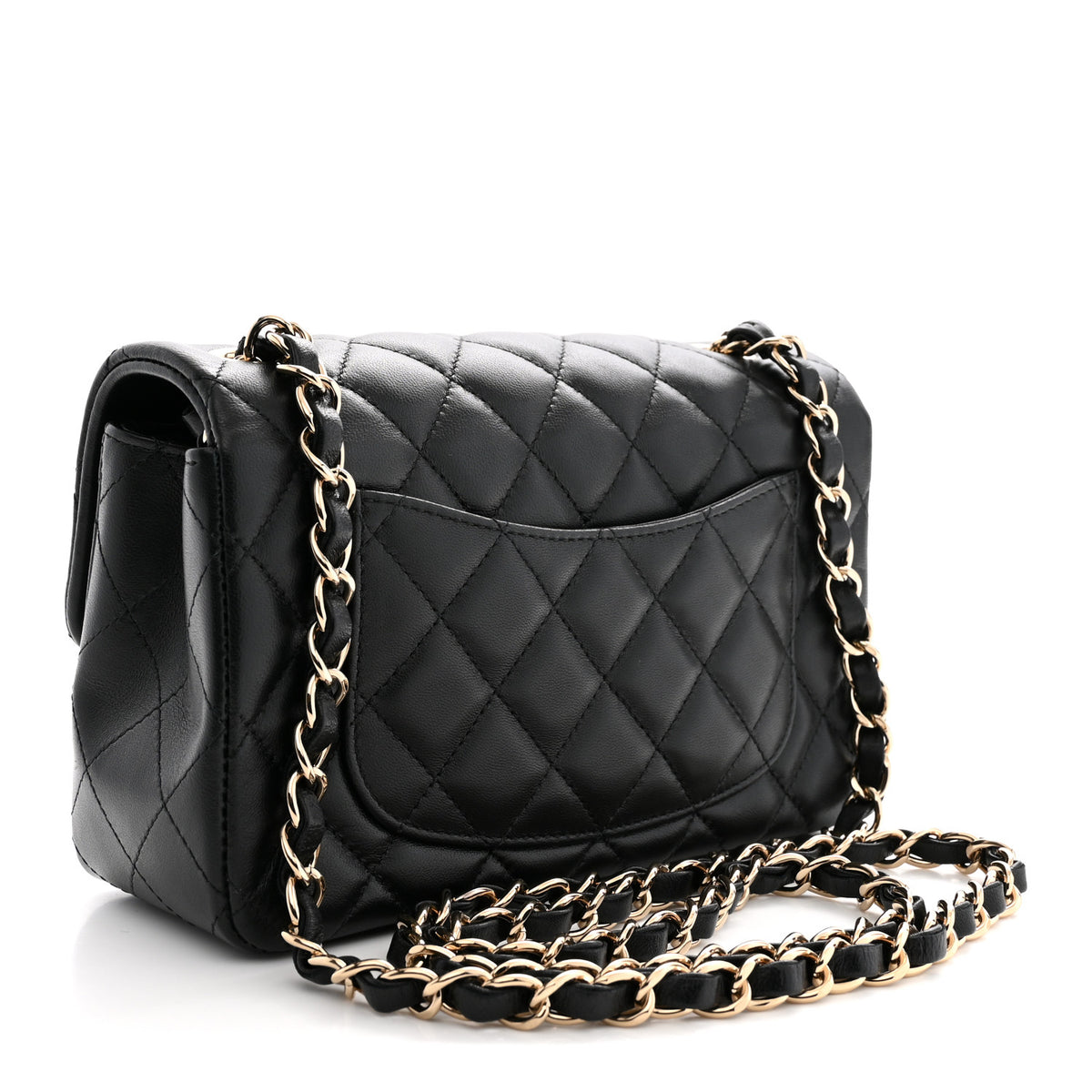 Chanel Lambskin Quilted Mini Rectangular Flap Black 3 of 11