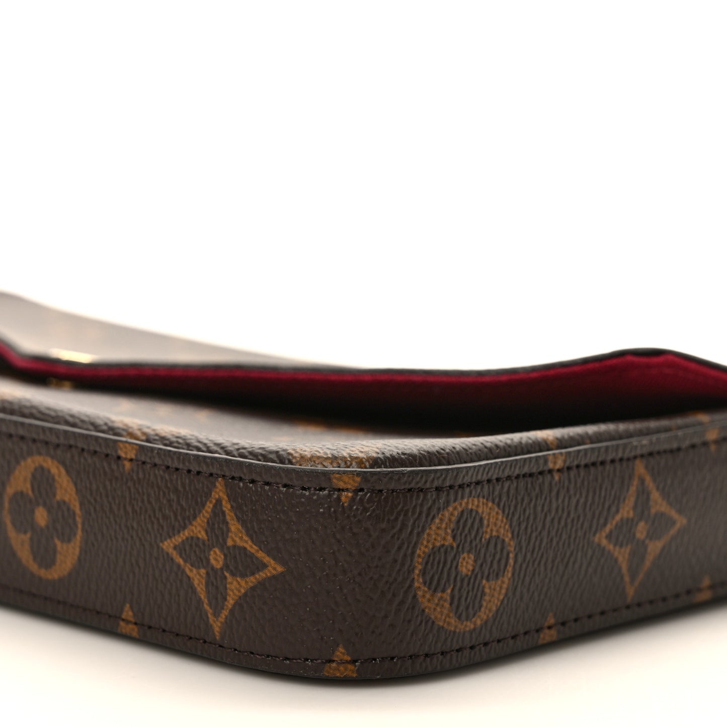 Monogram Pochette Felicie Chain Wallet Fuchsia