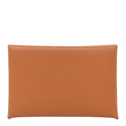 Hermes Epsom Verso Calvi Card Case Gold Vert Fizz 1 of 8