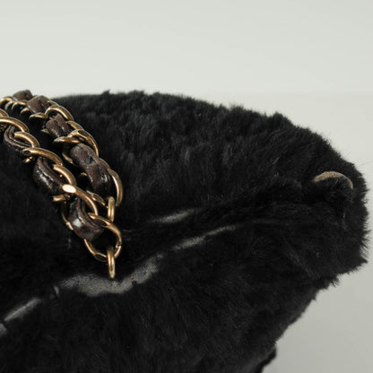 Chanel Rabbit Fur Shoulder Bag Black 9 of 9