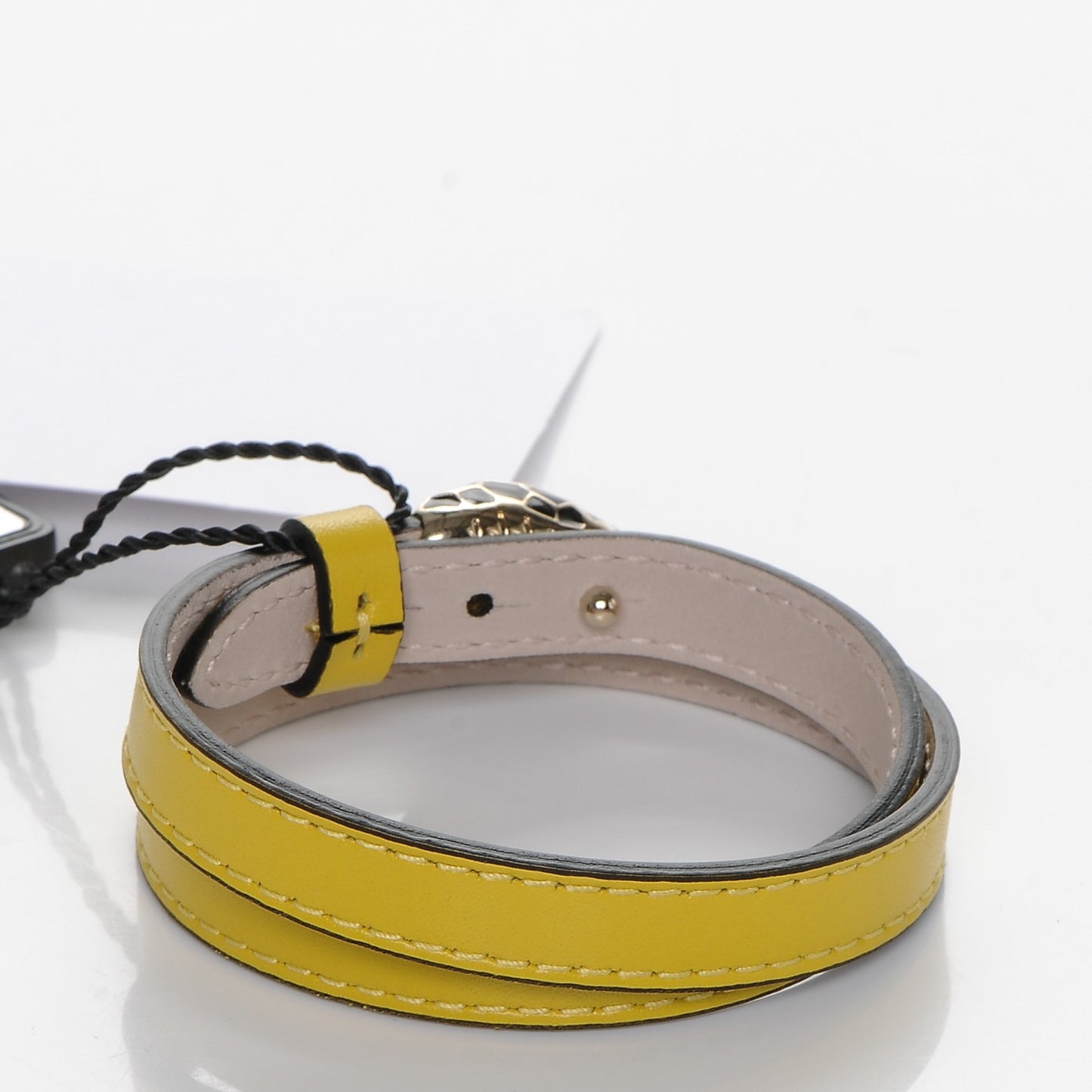 Calfskin Serpenti Forever Double Coil Bracelet M Citrine