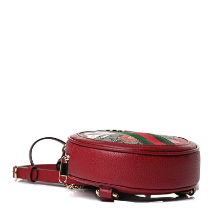 Gucci GG Supreme Monogram Web Flora Mini Ophidia Round Backpack Red 4 of 11