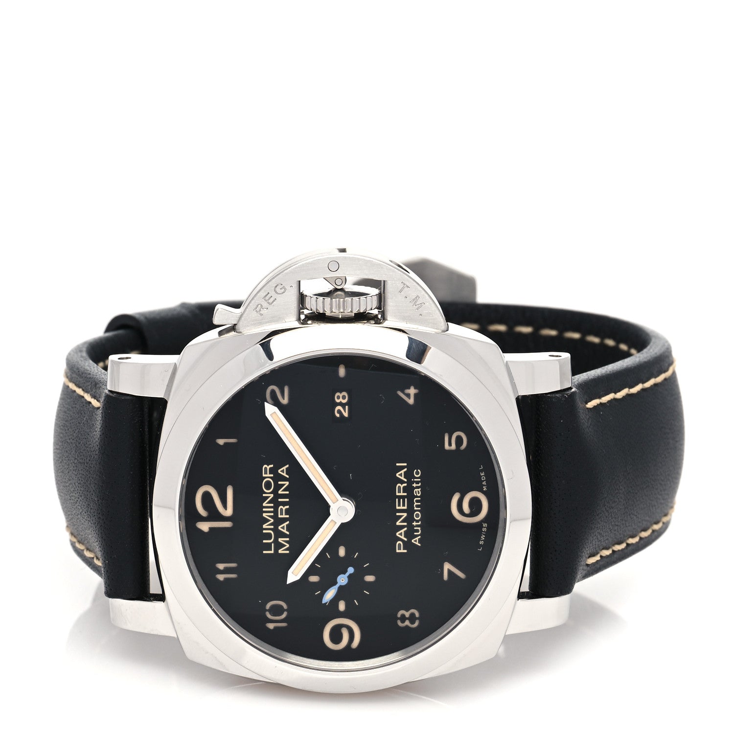 Panerai Stainless Steel Calfskin 44mm Luminor Marina 1950 Automatic Watch Black PAM01359 2 of 5