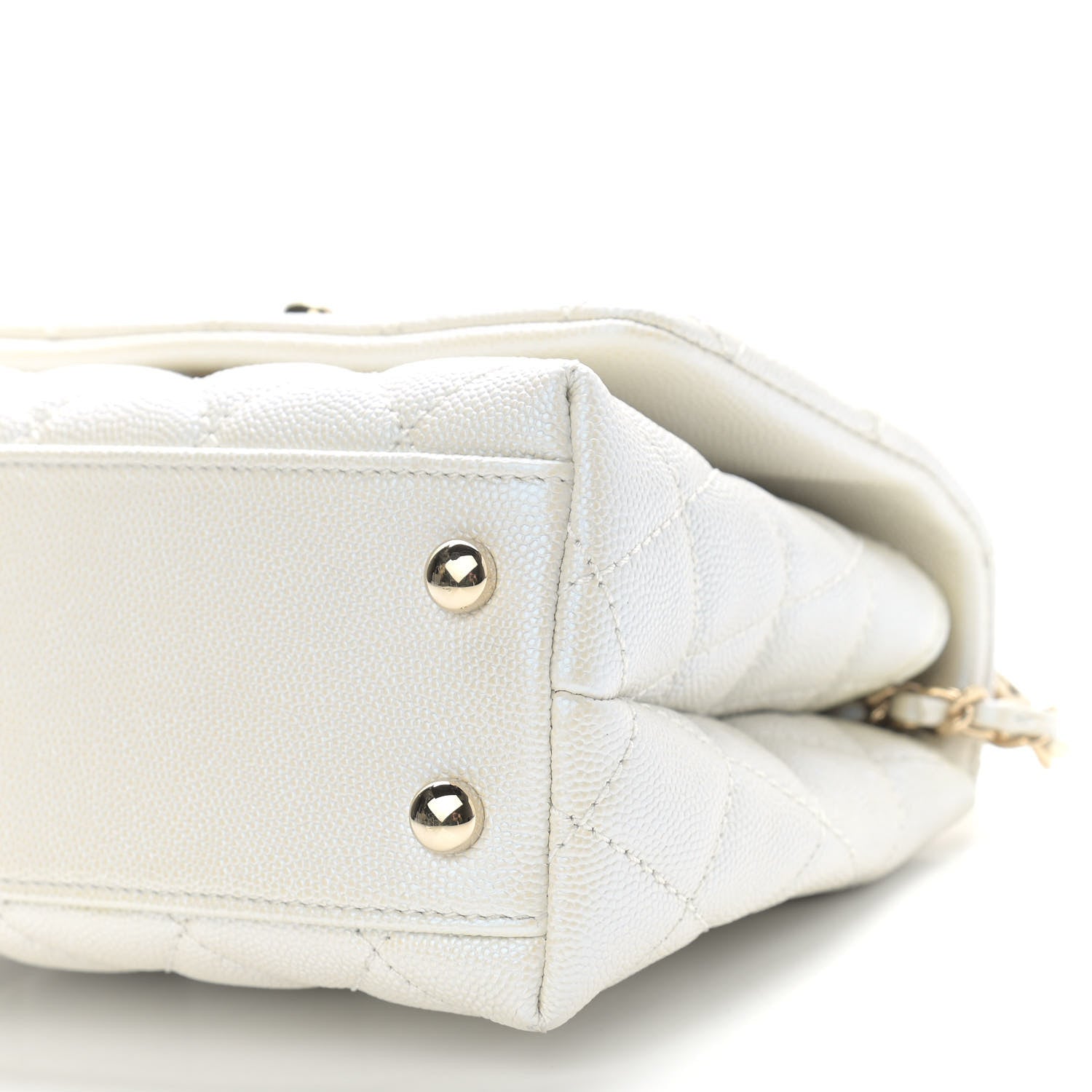 Chanel Iridescent Caviar Quilted Extra Mini Coco Handle Flap Ivory 11 of 11