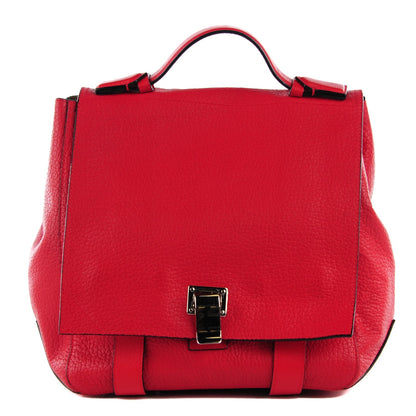 Proenza Schouler Pebbled Calfskin PS Courier Backpack Red 1 of 7