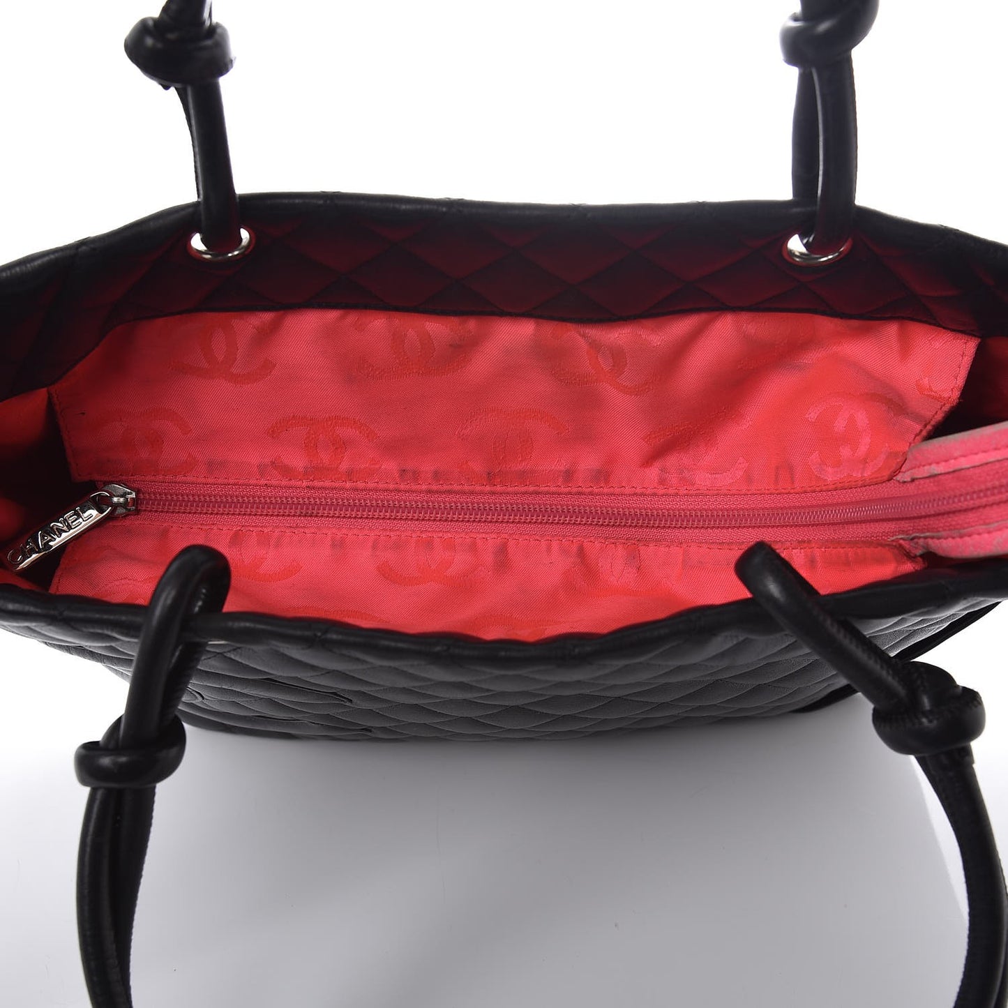 Calfskin Quilted Large Cambon Tote Black