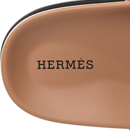 Hermes Suede Goatskin Womens Chypre Sandals 38.5 Rose Perle Black 8 of 8