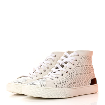 Hermes Perforated Calfskin Mens Clap High Top Sneakers 40 White 3 of 16