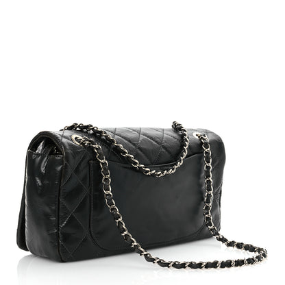 Chanel Glazed Calfskin Quilted CC Single Flap Black 2 of 14