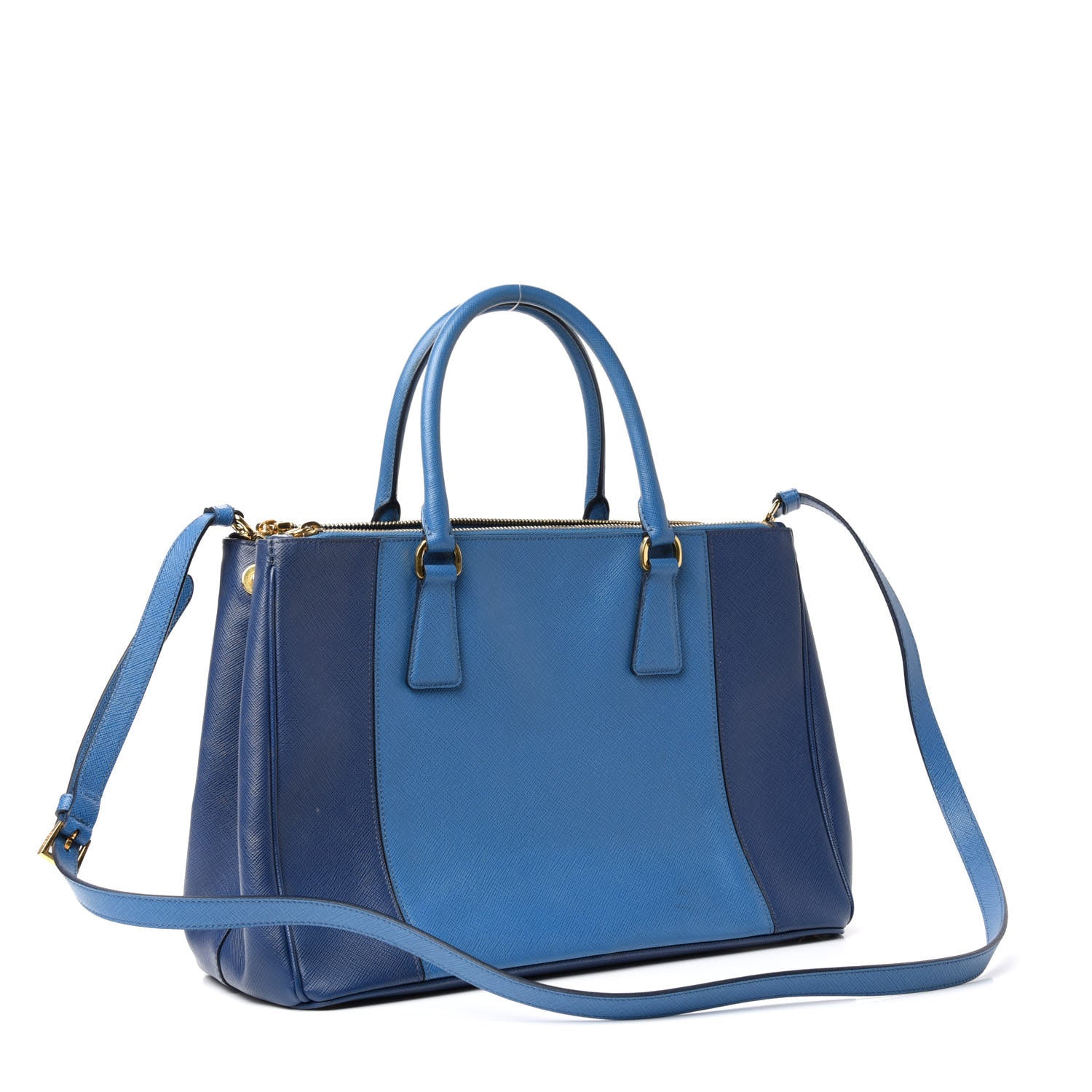 Prada Saffiano Lux Colorblock Medium Galleria Double Zip Tote Bluette Cobalto 3 of 10
