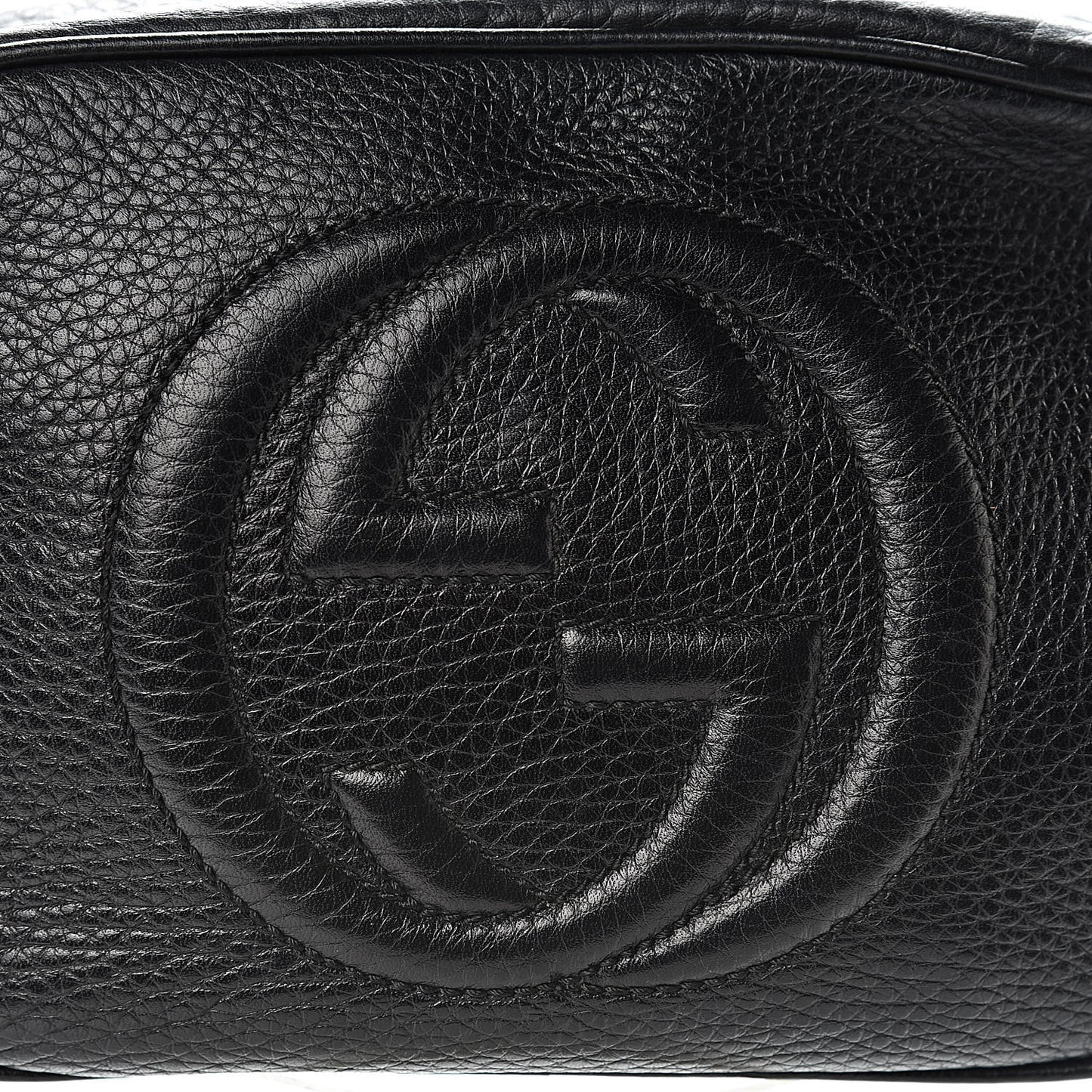 Pebbled Calfskin Small Soho Disco Bag Black