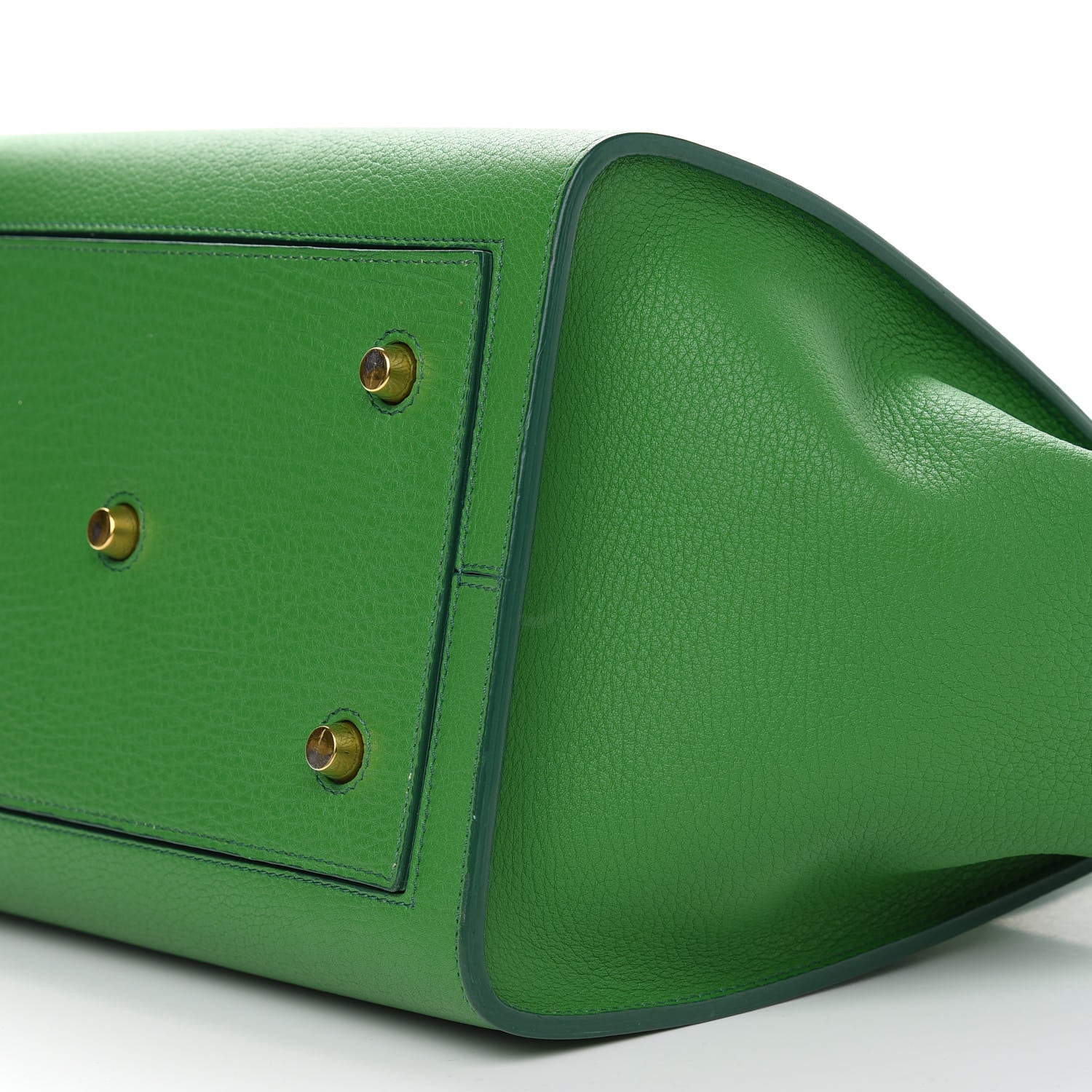 Celine Crisped Calfskin Small Tie Knot Tote Grass Green 14 of 14