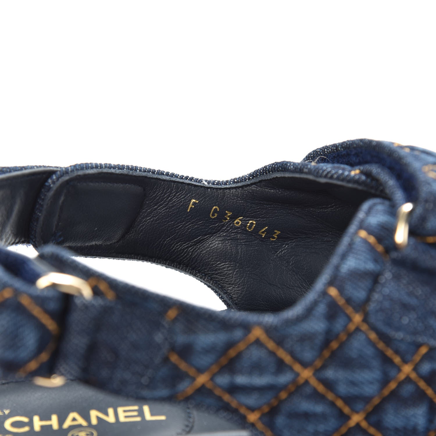 Chanel Denim Velcro Dad Sandals 41 Navy Blue 9 of 10