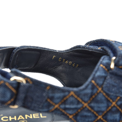 Chanel Denim Velcro Dad Sandals 41 Navy Blue 9 of 10