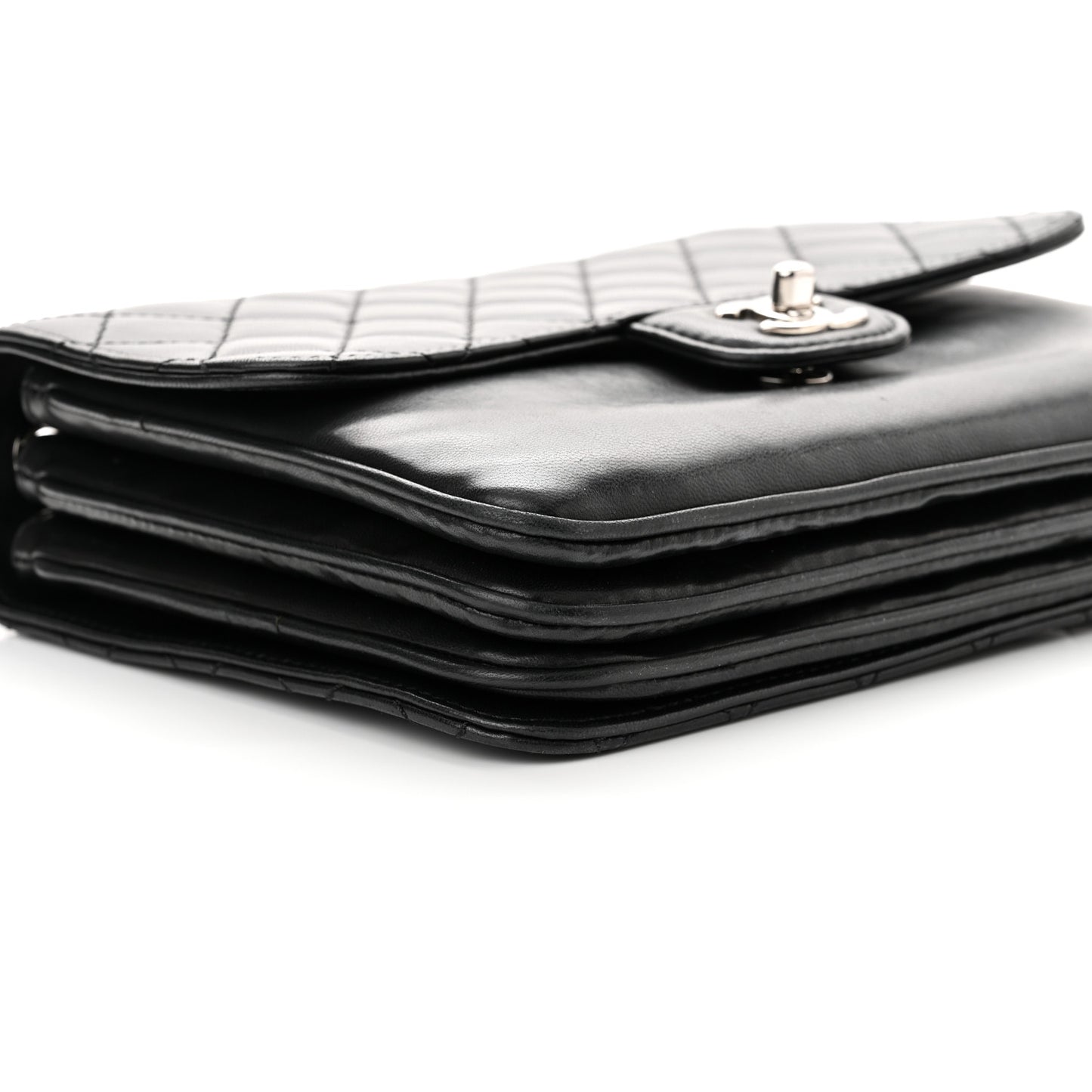 Lambskin Quilted Flap Black