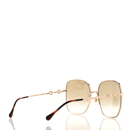 Gucci Metal Horsebit Square Frame Sunglasses GG0879S Gold 4 of 6
