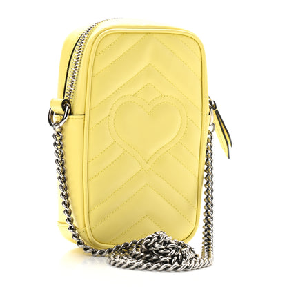 Gucci Calfskin Matelasse Mini GG Marmont Crossbody Bag Banana 3 of 9