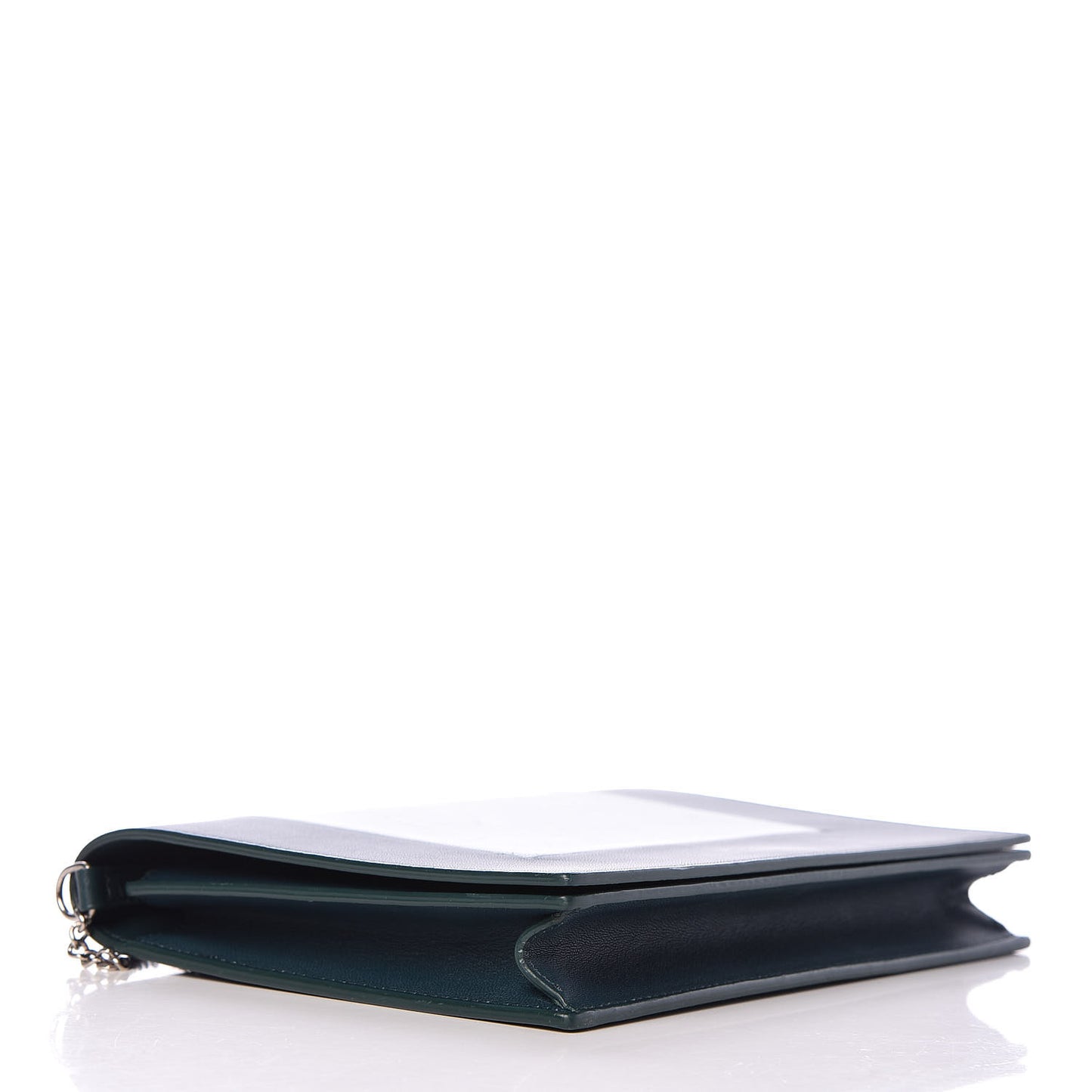 Smooth Lambskin Frame Evening Chain Clutch Mineral Dark Green