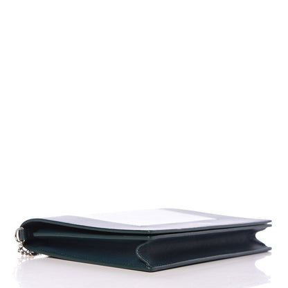 Celine Smooth Lambskin Frame Evening Chain Clutch Mineral Dark Green 4 of 15