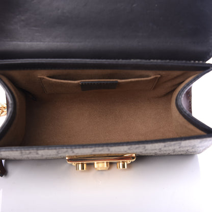 Gucci GG Supreme Monogram Calfskin Small Padlock Shoulder Bag Beige Black Cuir 4 of 9