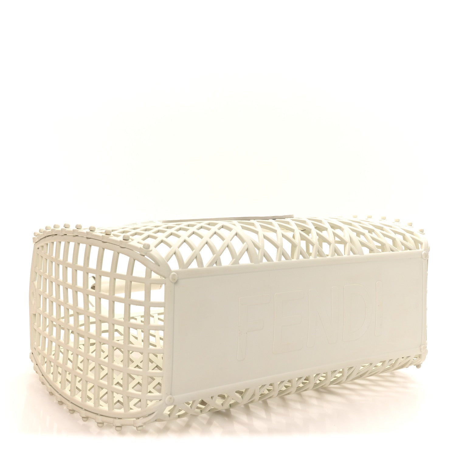 Fendi Recycled Plastic Vitello Liberty Matte Medium Fendi Basket White Ice 4 of 8