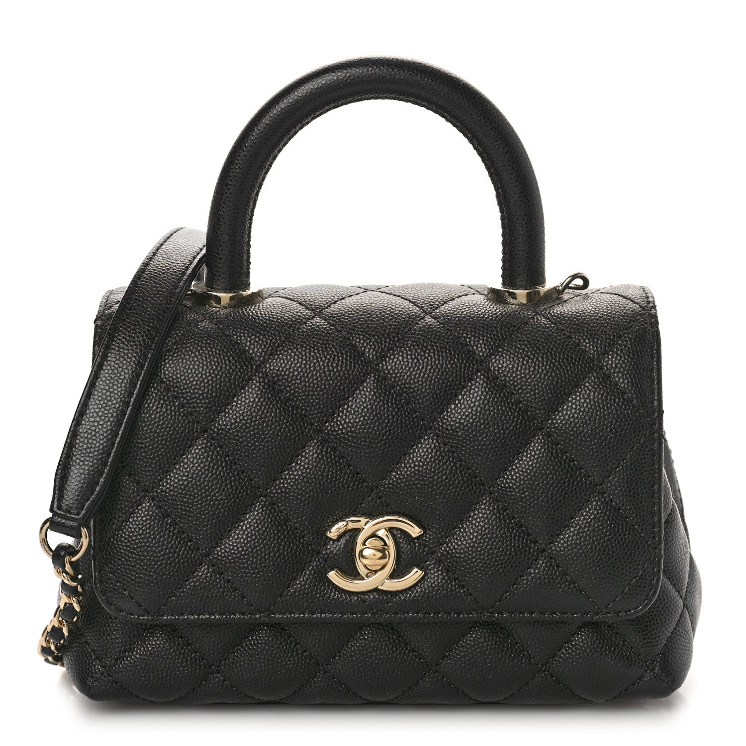 Chanel Caviar Quilted Extra Mini Coco Handle Flap Black 1 of 8
