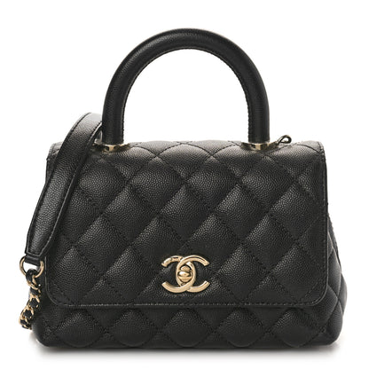 Chanel Caviar Quilted Extra Mini Coco Handle Flap Black 1 of 8