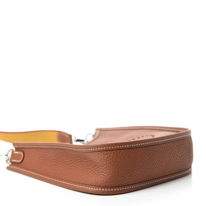 Hermes Taurillon Clemence Amazone Evelyne TPM Gold Jaune Ambre Brique 4 of 10