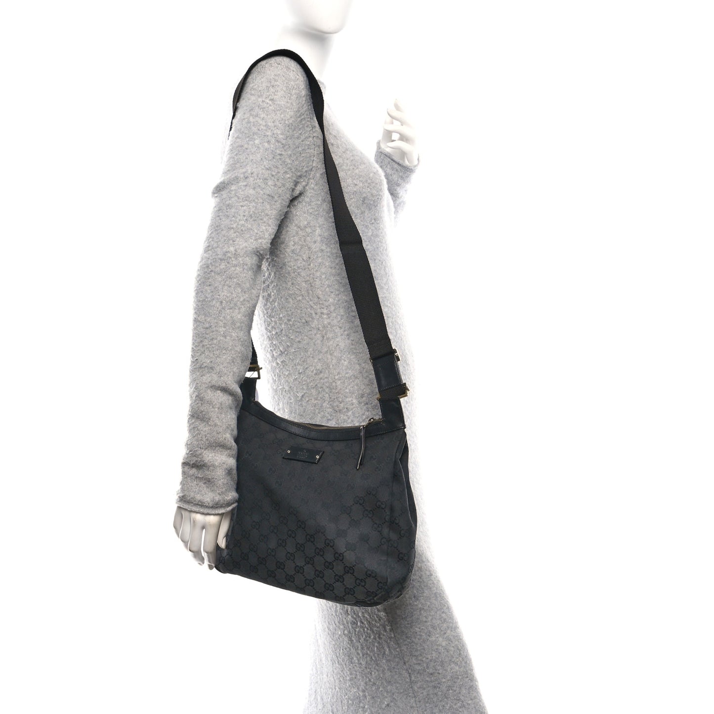 Monogram Double Pocket Messenger Bag Black