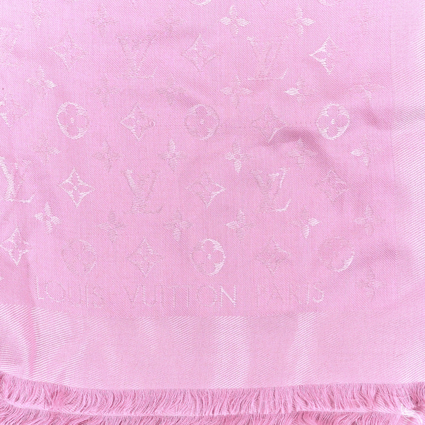 Silk Wool Monogram Shawl Velvet Rose