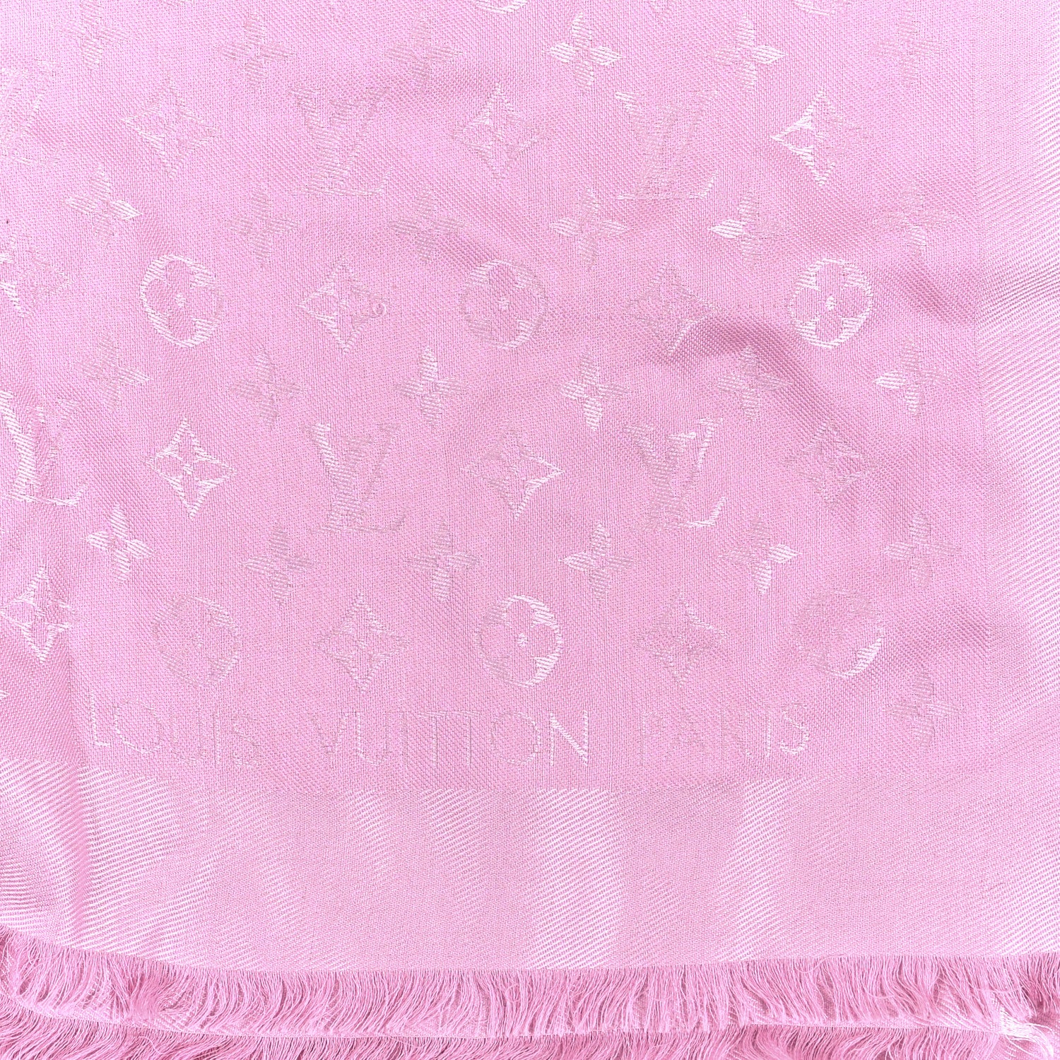 Louis Vuitton Silk Wool Monogram Shawl Velvet Rose 2 of 4