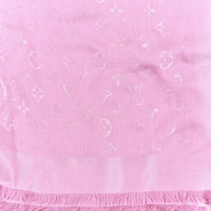 Louis Vuitton Silk Wool Monogram Shawl Velvet Rose 2 of 4