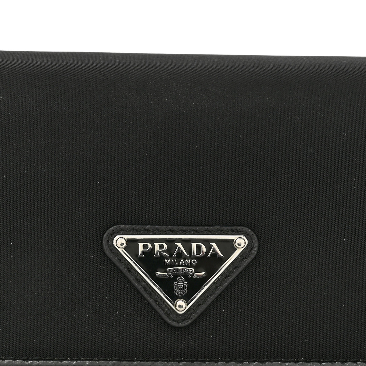 Prada Tessuto Saffiano Triangle Logo Continental Flap Travel Wallet Black 11 of 12